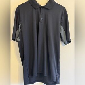 Magellan Outdoors Black Polo with Gray Side Panels